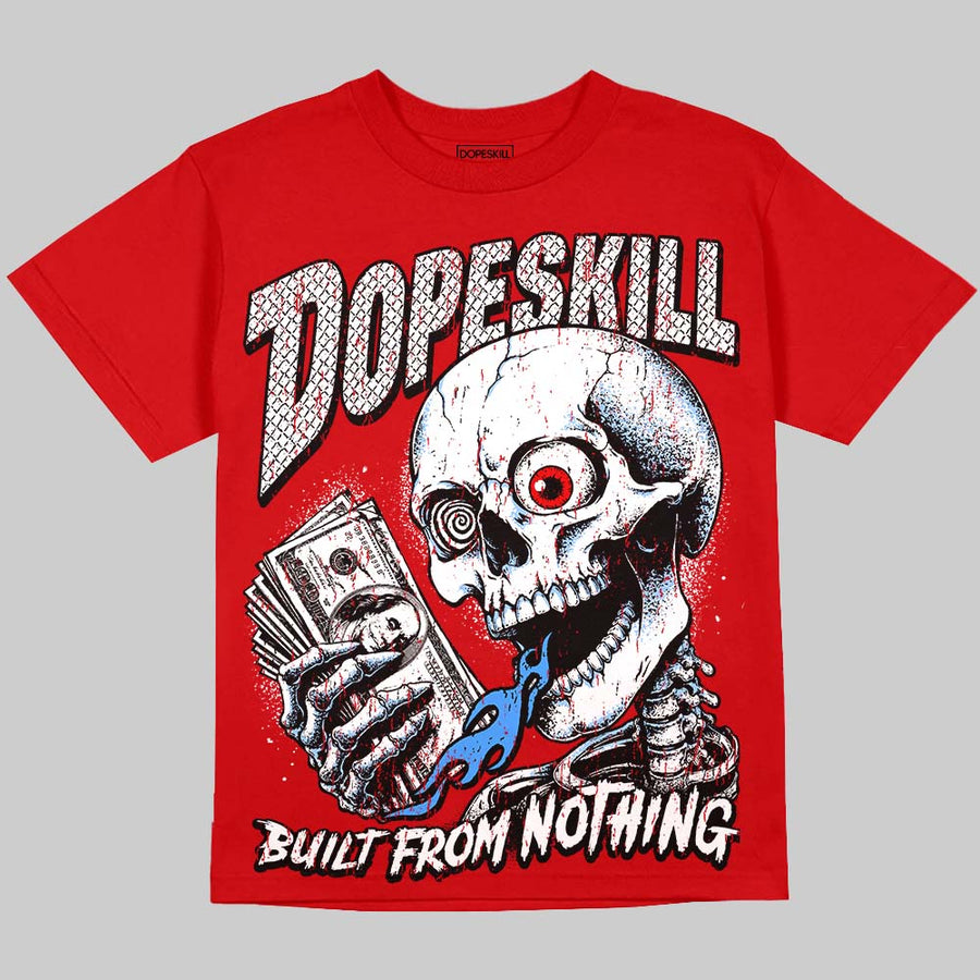 Cherry 11s DopeSkill Oversize Print T-Shirt Built From Nothing Graphic
