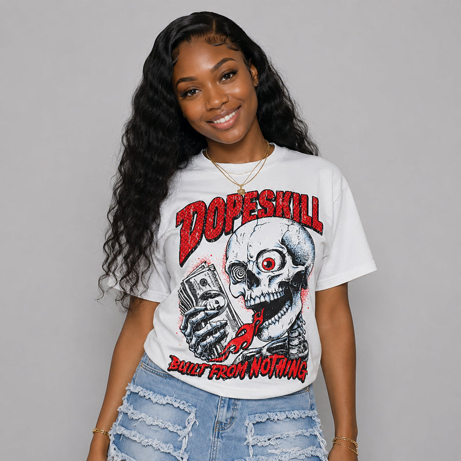 Cherry 11s DopeSkill Oversize Print T-Shirt Built From Nothing Graphic