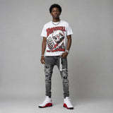 AJ 13 Chicago True Red Cherry DopeSkill Oversize Print T-Shirt Built From Nothing Graphic