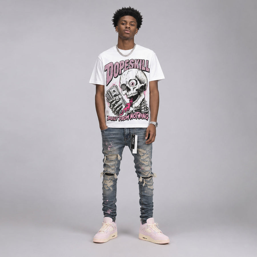 Iced Carmine 4s DopeSkill Oversize Print T-Shirt Built From Nothing Graphic