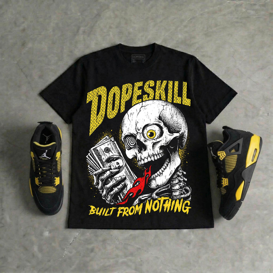 Black Tour Yellow AJ 4 Thunder DopeSkill Oversize Print T-Shirt Built From Nothing Graphic