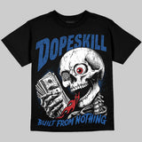 True Blue 3s DopeSkill Oversize Print T-Shirt Built From Nothing Graphic