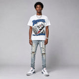 True Blue 3s DopeSkill Oversize Print T-Shirt Built From Nothing Graphic