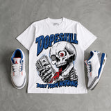 True Blue 3s DopeSkill Oversize Print T-Shirt Built From Nothing Graphic
