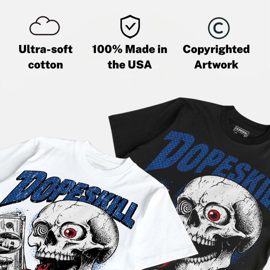 True Blue 3s DopeSkill Oversize Print T-Shirt Built From Nothing Graphic