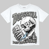 White Metallic 5s DopeSkill Oversize Print T-Shirt Built From Nothing Graphic