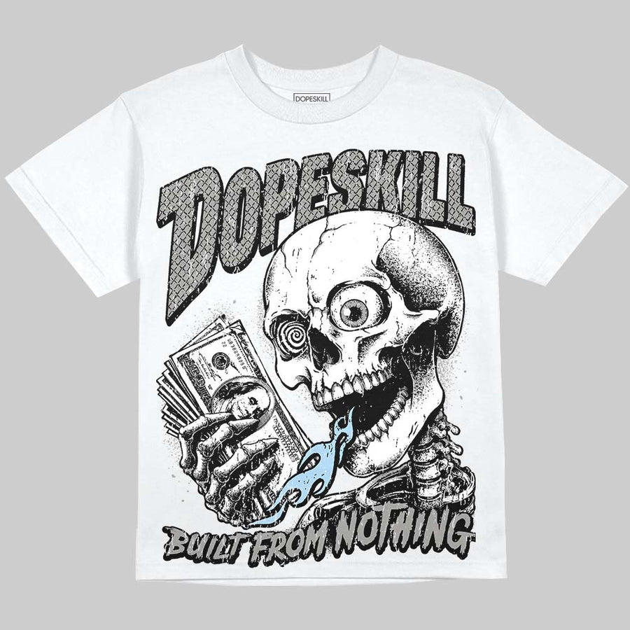 White Metallic 5s DopeSkill Oversize Print T-Shirt Built From Nothing Graphic