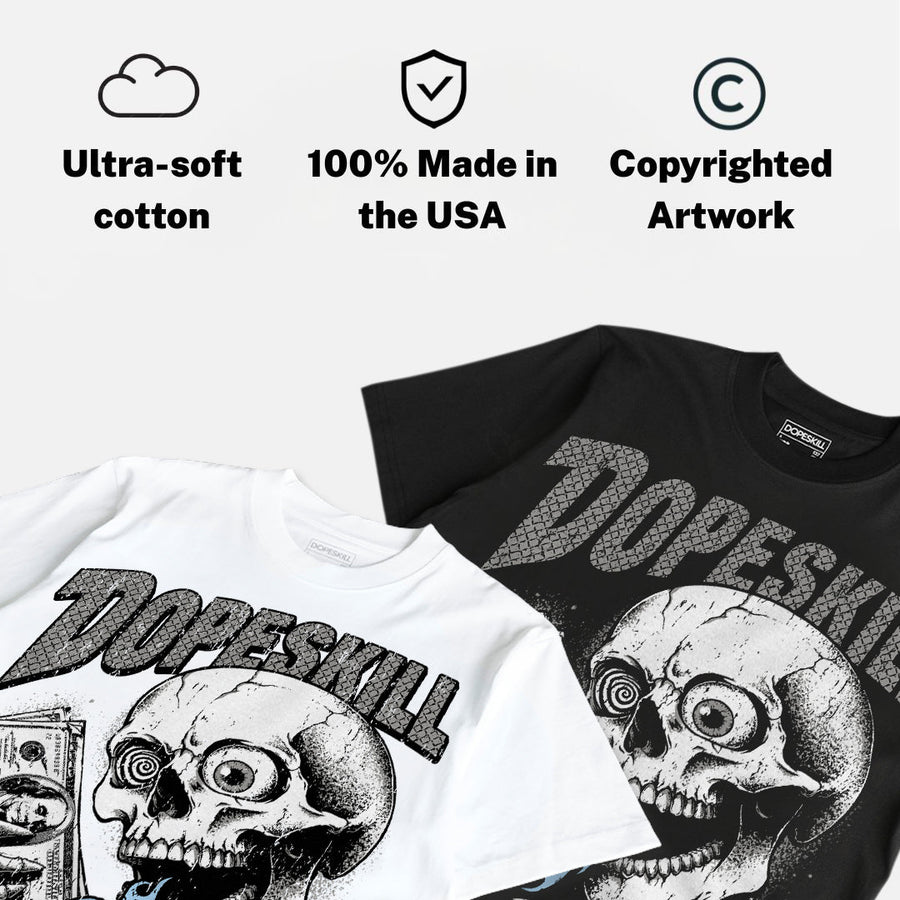 White Metallic 5s DopeSkill Oversize Print T-Shirt Built From Nothing Graphic