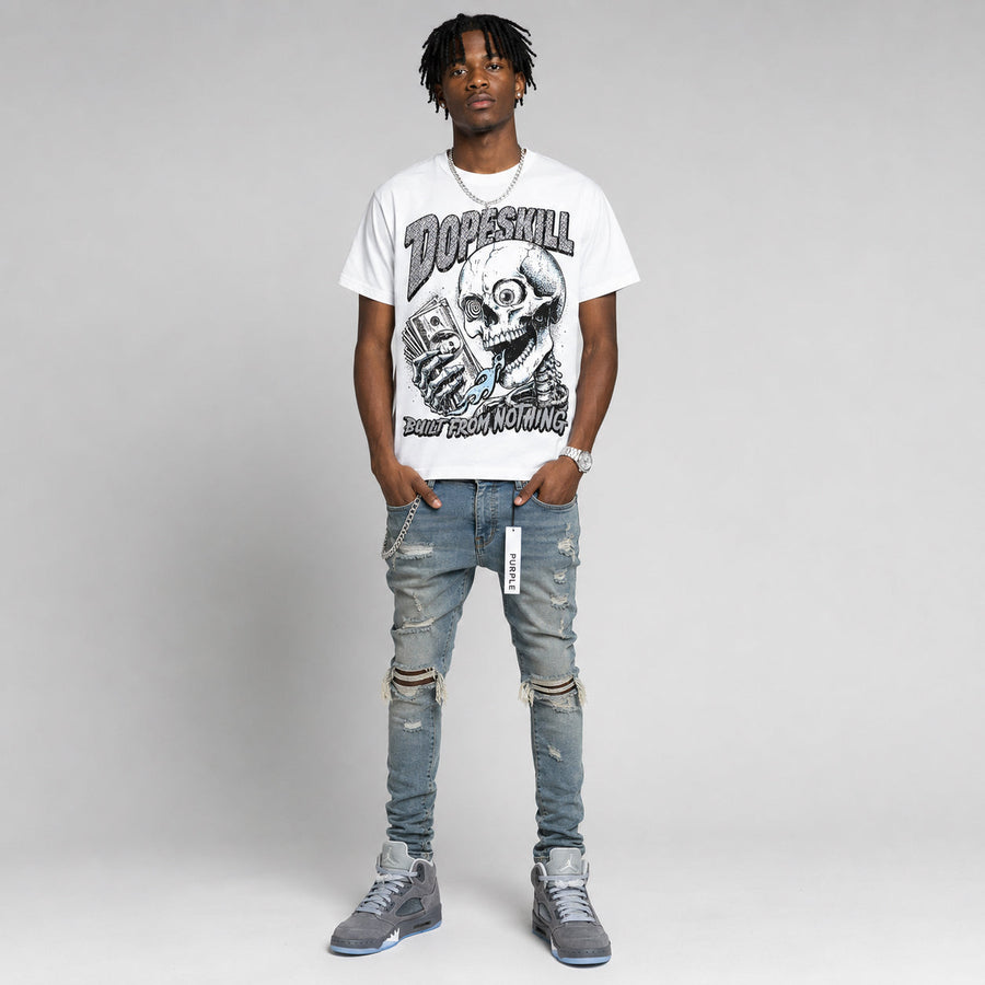 Wolf Grey 5s DopeSkill Oversize Print T-Shirt Built From Nothing Graphic