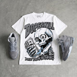 Wolf Grey 5s DopeSkill Oversize Print T-Shirt Built From Nothing Graphic