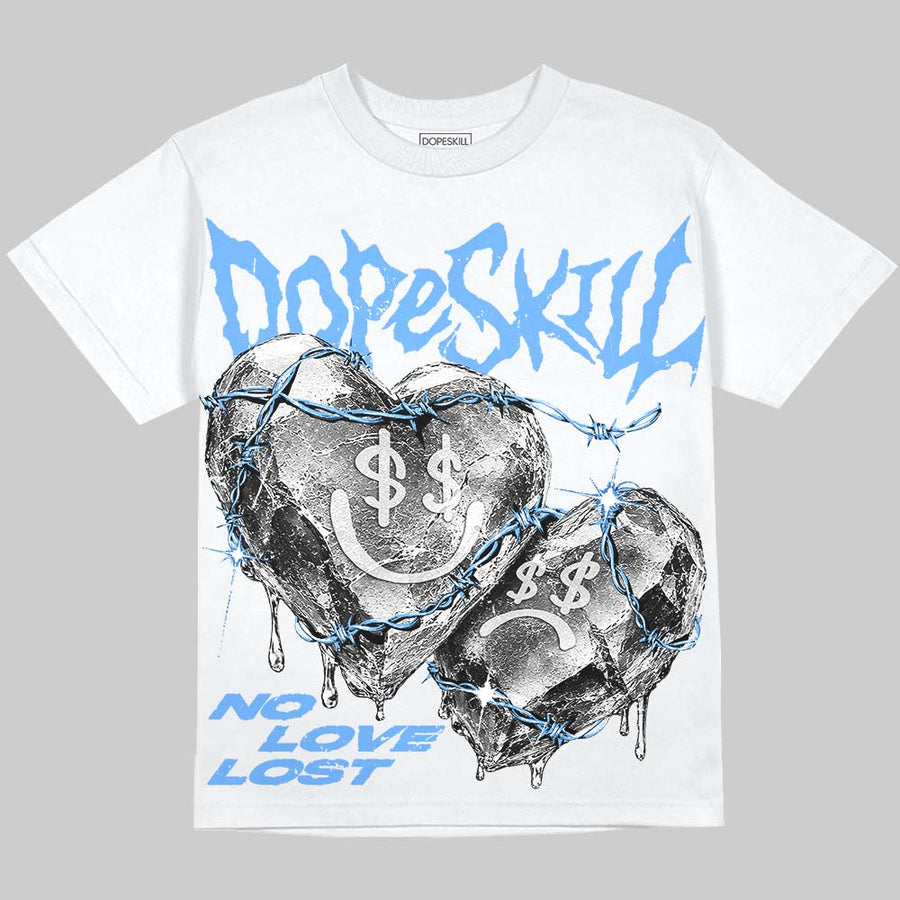 Black University Blue 5s DopeSkill Oversize Print T-Shirt No Love Lost Graphic