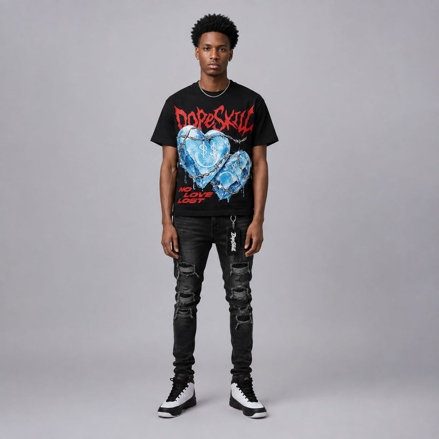 Space Jam 9s DopeSkill Oversize Print T-Shirt No Love Lost Graphic
