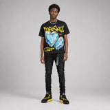 Black Tour Yellow AJ 4 Thunder DopeSkill Oversize Print T-Shirt No Love Lost Graphic