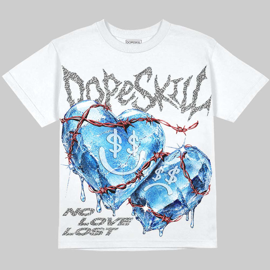True Blue 3s DopeSkill Oversize Print T-Shirt No Love Lost Graphic