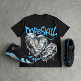 University Blue 14s DopeSkill Oversize Print T-Shirt No Love Lost Graphic