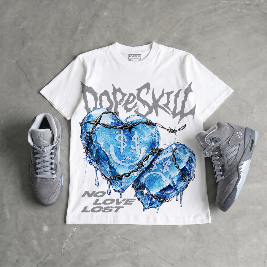 Wolf Grey 5s DopeSkill Oversize Print T-Shirt No Love Lost Graphic