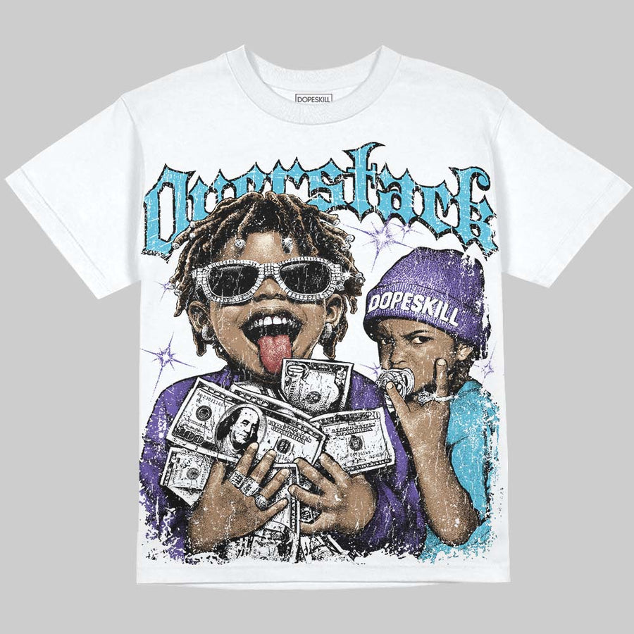 Aqua 8s DopeSkill Oversize Print T-Shirt Overstack Graphic