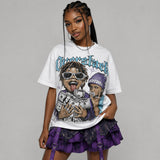 Aqua 8s DopeSkill Oversize Print T-Shirt Overstack Graphic