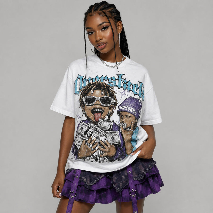 Aqua 8s DopeSkill Oversize Print T-Shirt Overstack Graphic