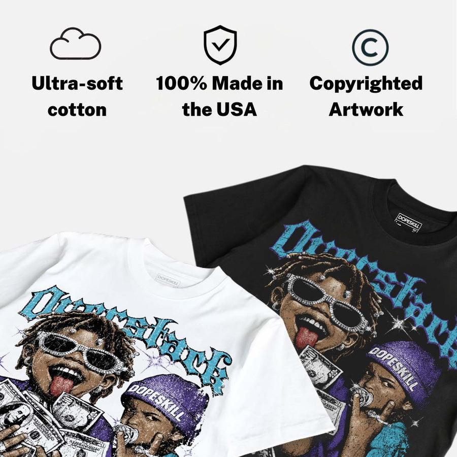 Aqua 8s DopeSkill Oversize Print T-Shirt Overstack Graphic