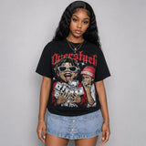 Bloodline 12s DopeSkill Oversize Print T-Shirt Overstack Graphic
