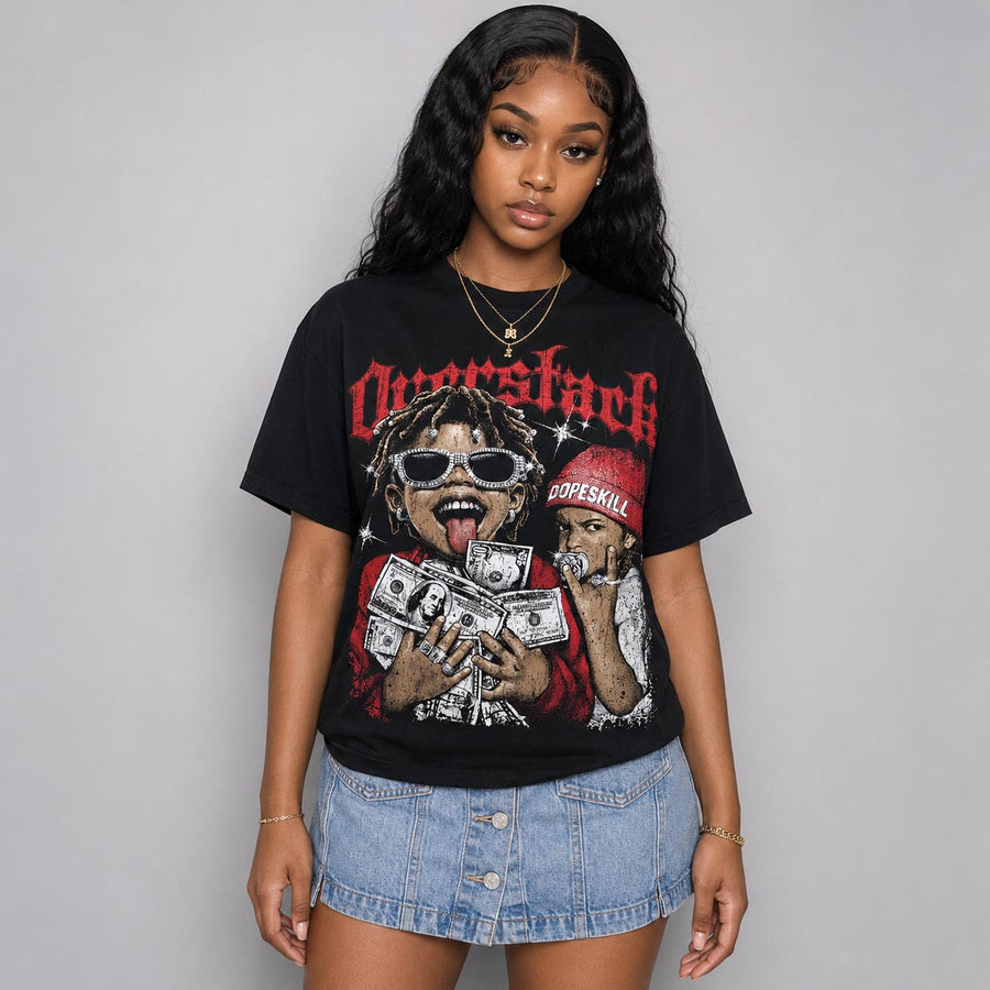 Bloodline 12s DopeSkill Oversize Print T-Shirt Overstack Graphic