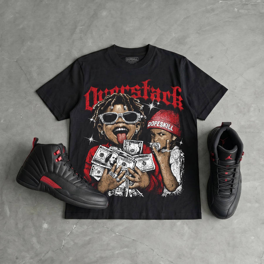 Bloodline 12s DopeSkill Oversize Print T-Shirt Overstack Graphic