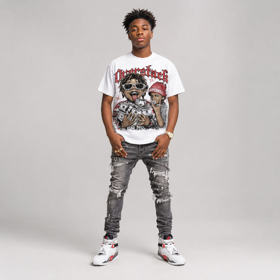 Bugs Bunny 8s DopeSkill Oversize Print T-Shirt Overstack Graphic