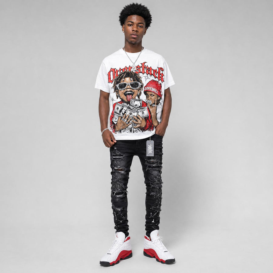 AJ 13 Chicago True Red Cherry DopeSkill Oversize Print T-Shirt Overstack Graphic