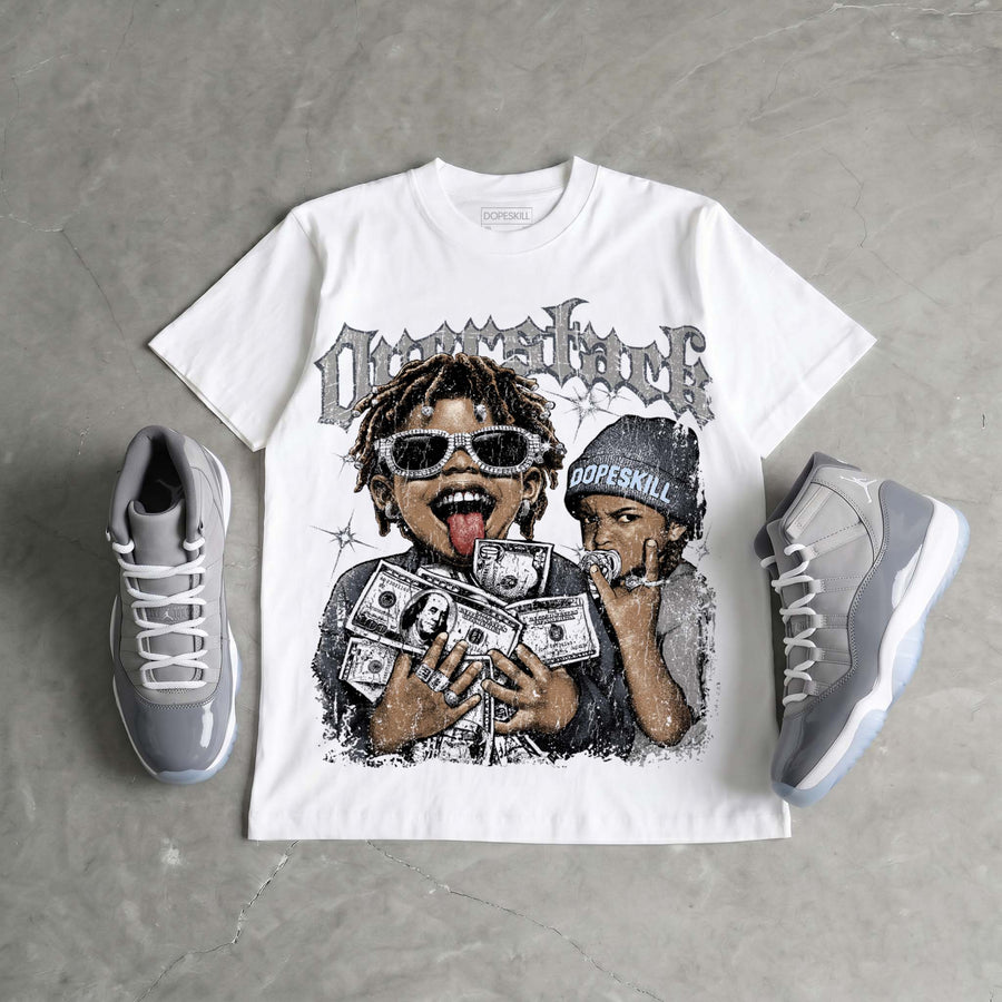 Cool Grey 11s DopeSkill Oversize Print T-Shirt Overstack Graphic