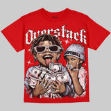 Fire Red Black Tongue 5s DopeSkill Oversize Print T-Shirt Overstack Graphic