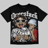 Black Metallic Reimagined 5s DopeSkill Oversize Print T-Shirt Overstack Graphic