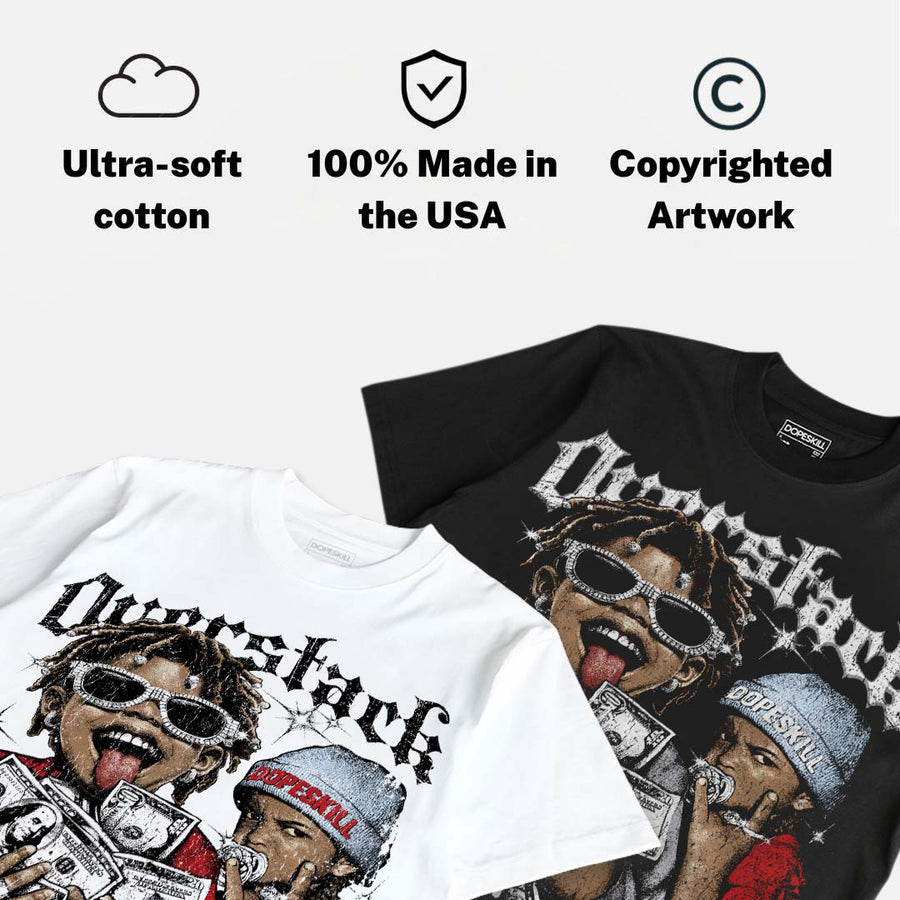 Black Metallic Reimagined 5s DopeSkill Oversize Print T-Shirt Overstack Graphic
