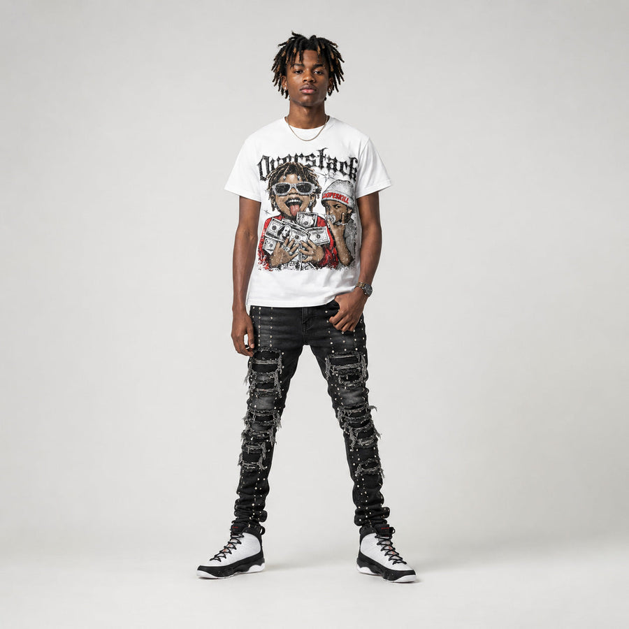 Space Jam 9s DopeSkill Oversize Print T-Shirt Overstack Graphic