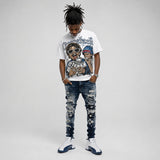 French Blue 12s DopeSkill Oversize Print T-Shirt Overstack Graphic