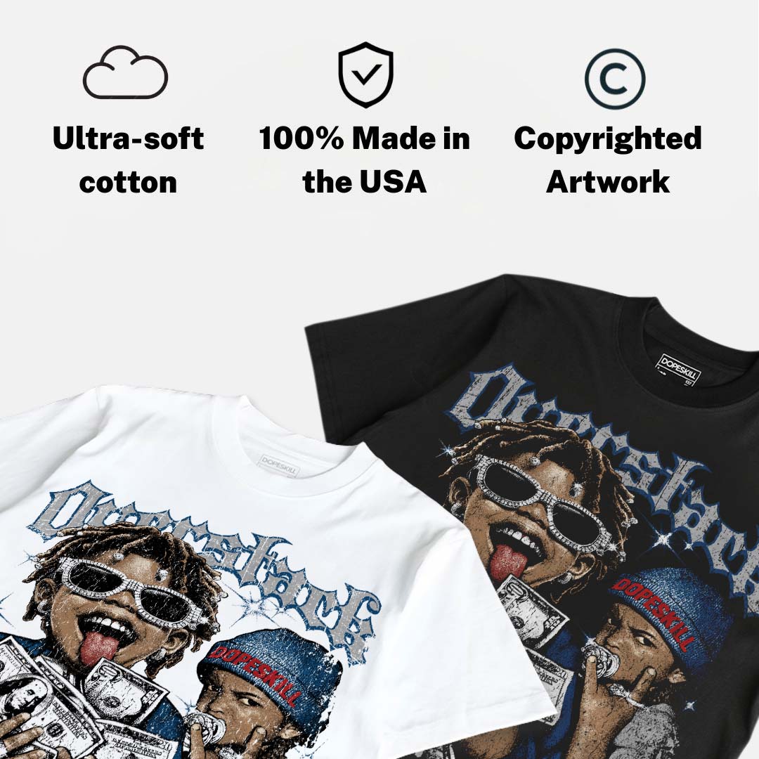 French Blue 12s DopeSkill Oversize Print T-Shirt Overstack Graphic