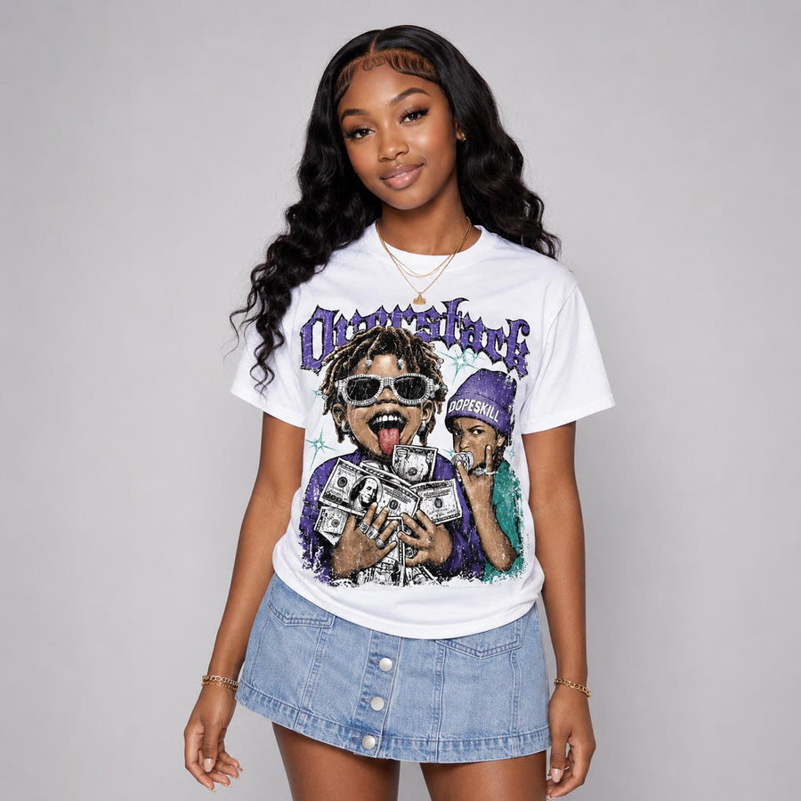 Grape 5s DopeSkill Oversize Print T-Shirt Overstack Graphic