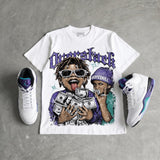 Grape 5s DopeSkill Oversize Print T-Shirt Overstack Graphic
