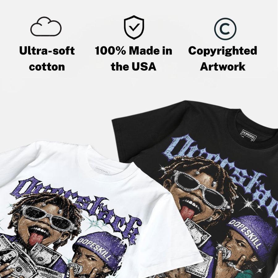 Grape 5s DopeSkill Oversize Print T-Shirt Overstack Graphic