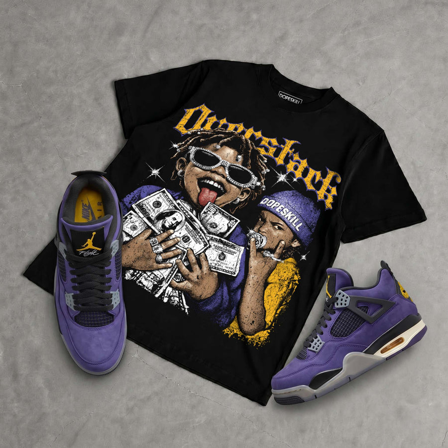 Lakers 4s DopeSkill Oversize Print T-Shirt Overstack Graphic