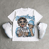 Legend Blue 11s DopeSkill Oversize Print T-Shirt Overstack Graphic