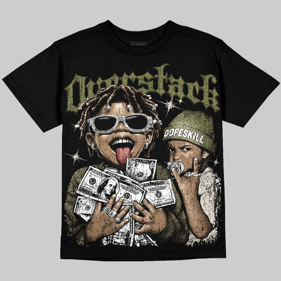 Medium Olive 3s DopeSkill Oversize Print T-Shirt Overstack Graphic
