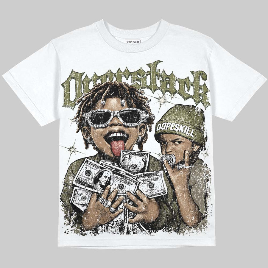 Medium Olive 3s DopeSkill Oversize Print T-Shirt Overstack Graphic