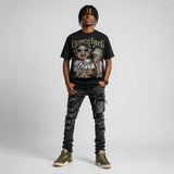 Medium Olive 3s DopeSkill Oversize Print T-Shirt Overstack Graphic