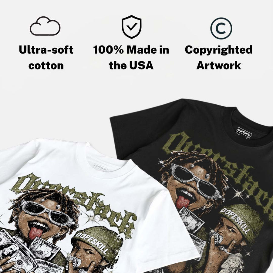 Medium Olive 3s DopeSkill Oversize Print T-Shirt Overstack Graphic