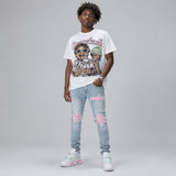 Medium Soft Pink 4s DopeSkill Oversize Print T-Shirt Overstack Graphic