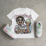 Medium Soft Pink 4s DopeSkill Oversize Print T-Shirt Overstack Graphic