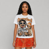 Orange Citrus 3s DopeSkill Oversize Print T-Shirt Overstack Graphic