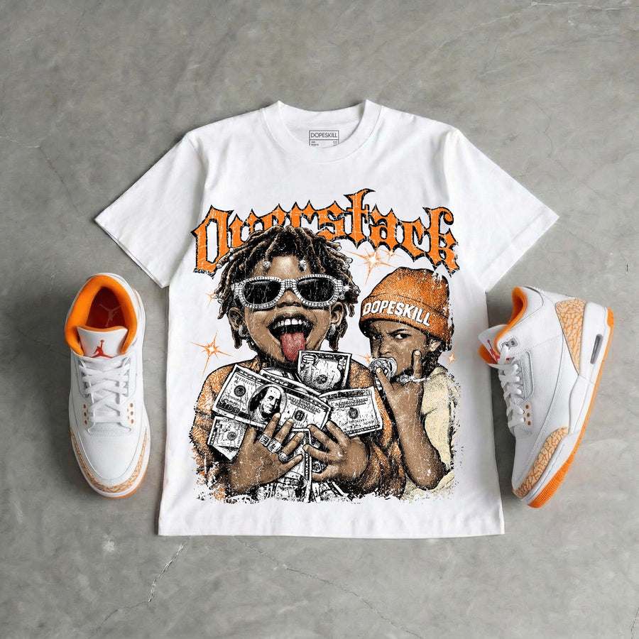 Orange Citrus 3s DopeSkill Oversize Print T-Shirt Overstack Graphic