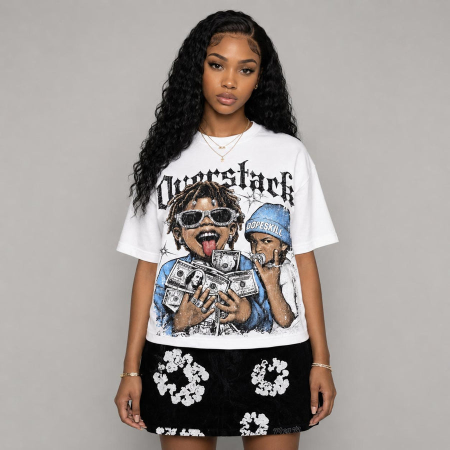 Oreo 6s DopeSkill Oversize Print T-Shirt Overstack Graphic